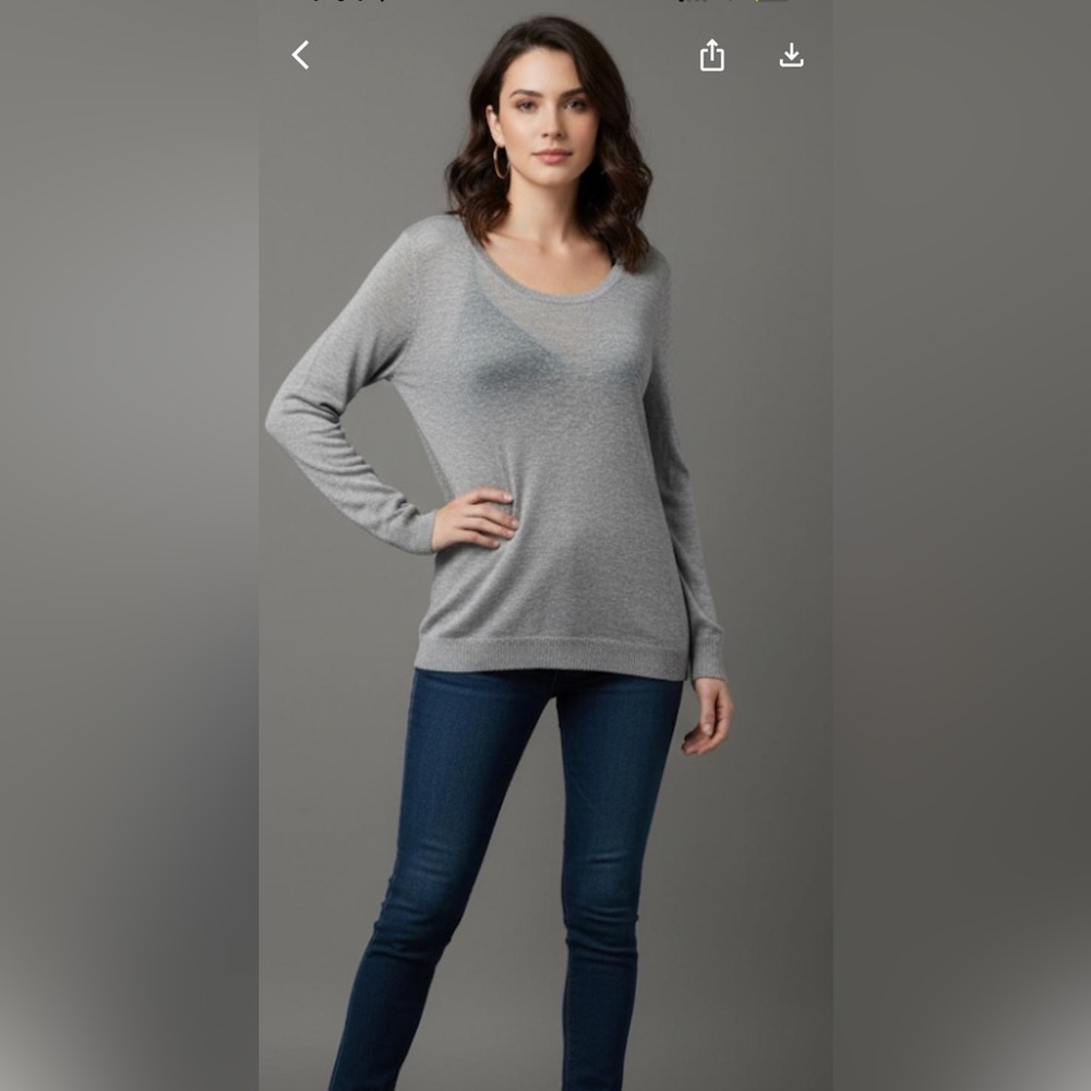 John + Jenn Heather Gray Long Sleeve Top